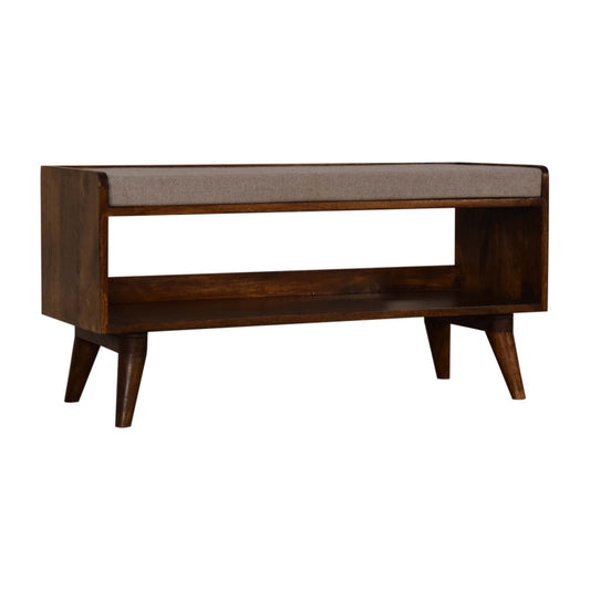 Brown Tweed Seat Pad Bench | Chestnut