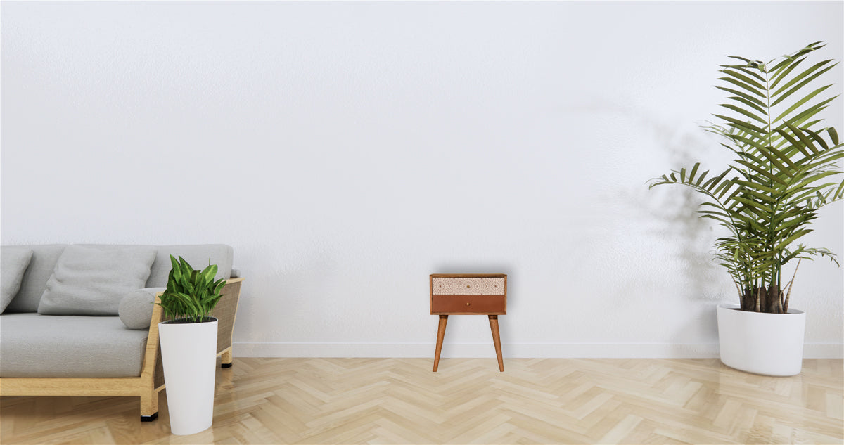 Brick Red Patterned Bedside