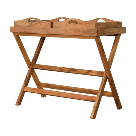 Prima Butler Tray Table Accent Piece | Oak Mango Wood