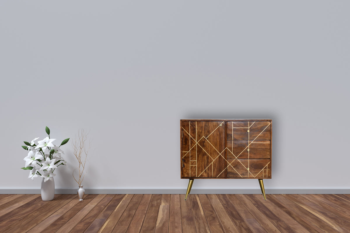 Chestnut Inlay Abstract Sideboard