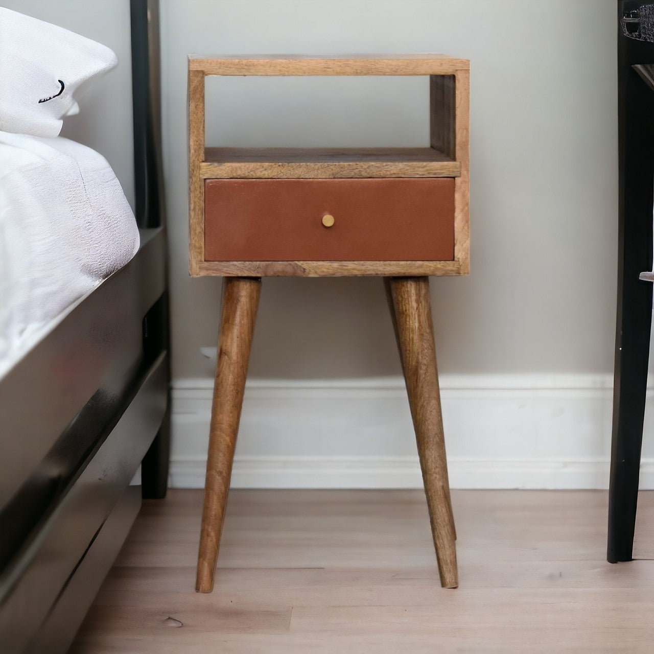 Mini Brick Red Hand Painted Bedside