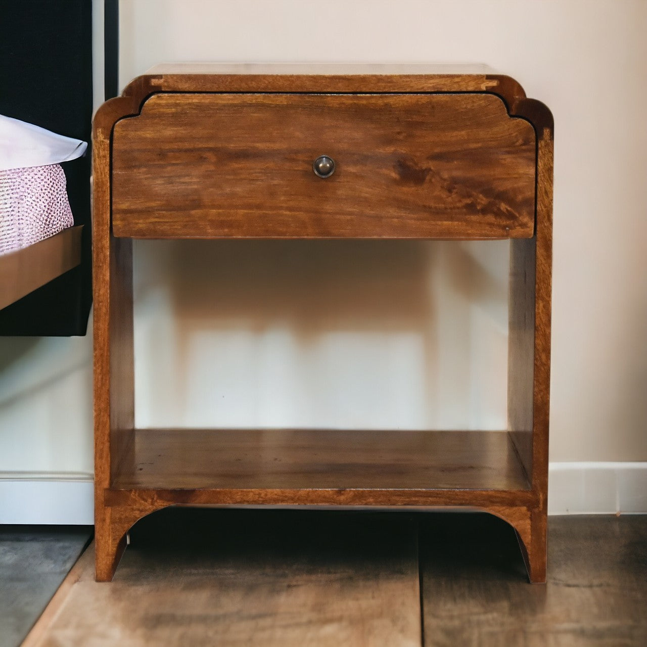 Newton Bedside Table | Chestnut Mango Wood