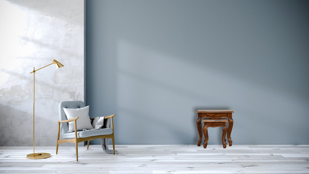 Chestnut French Style Stool Set