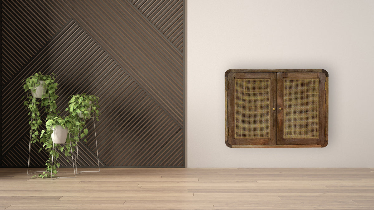 Floating  Knit Grey Wash Cabinet