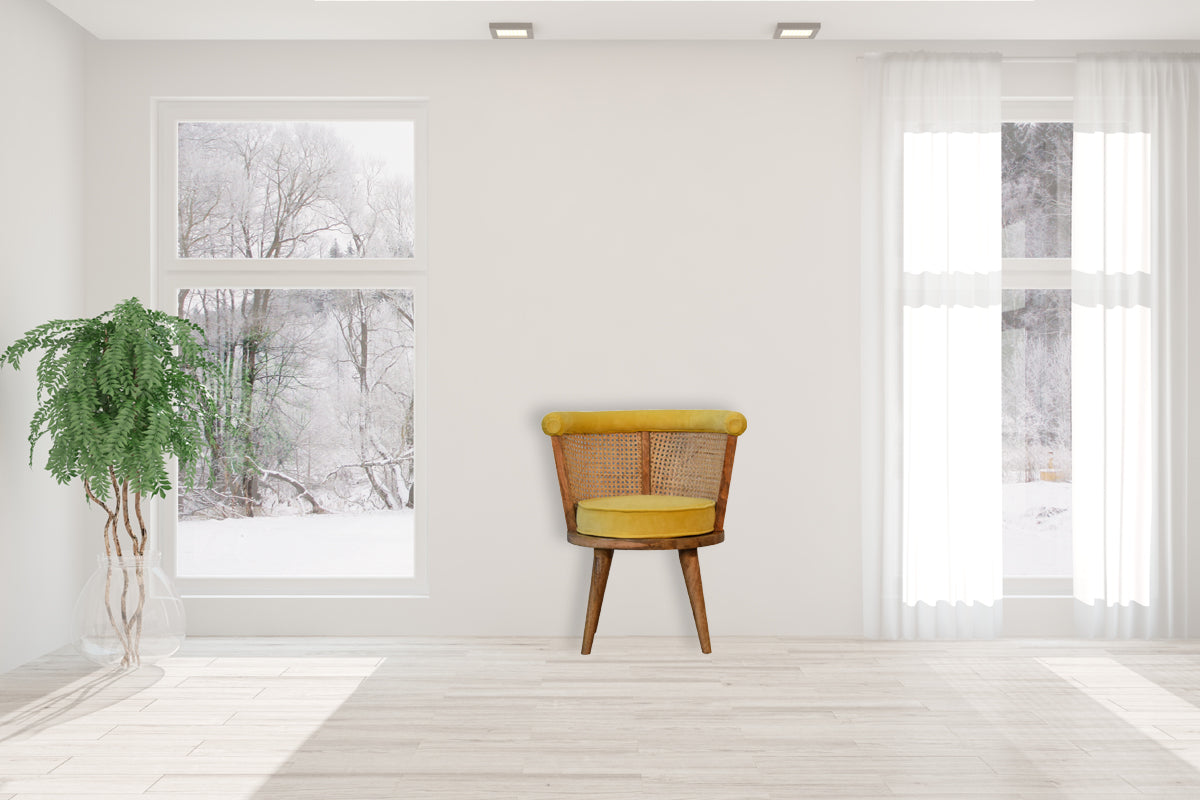 Larissa Mustard Velvet Nordic Chair