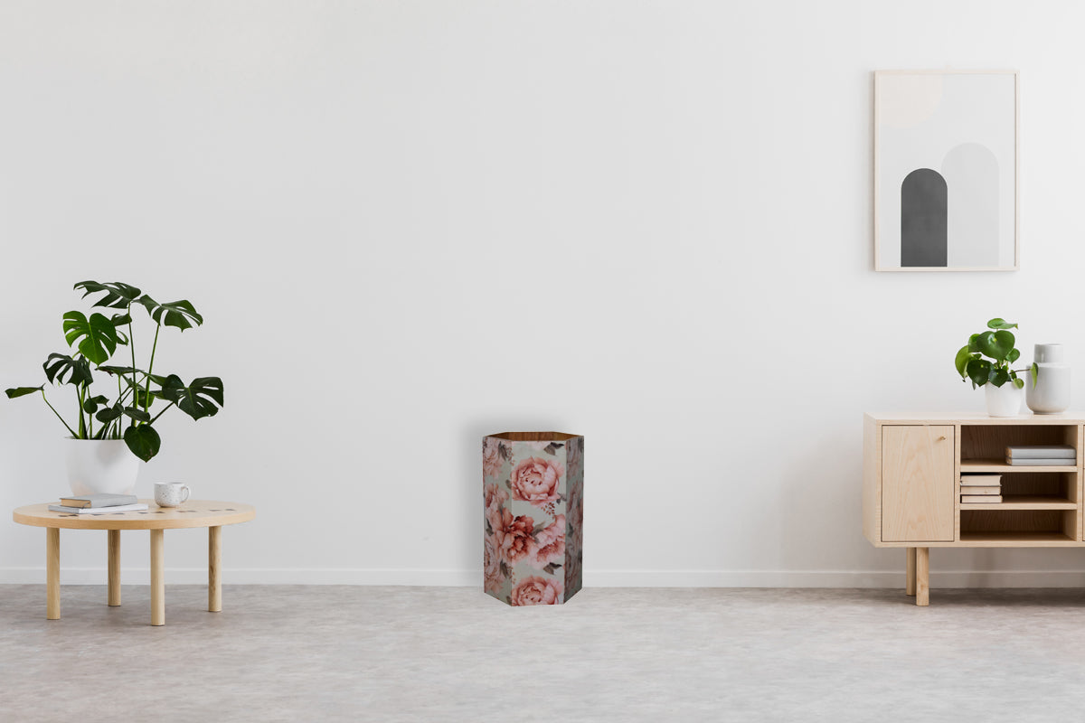 Hexagonal Pink Floral Umbrella Stand