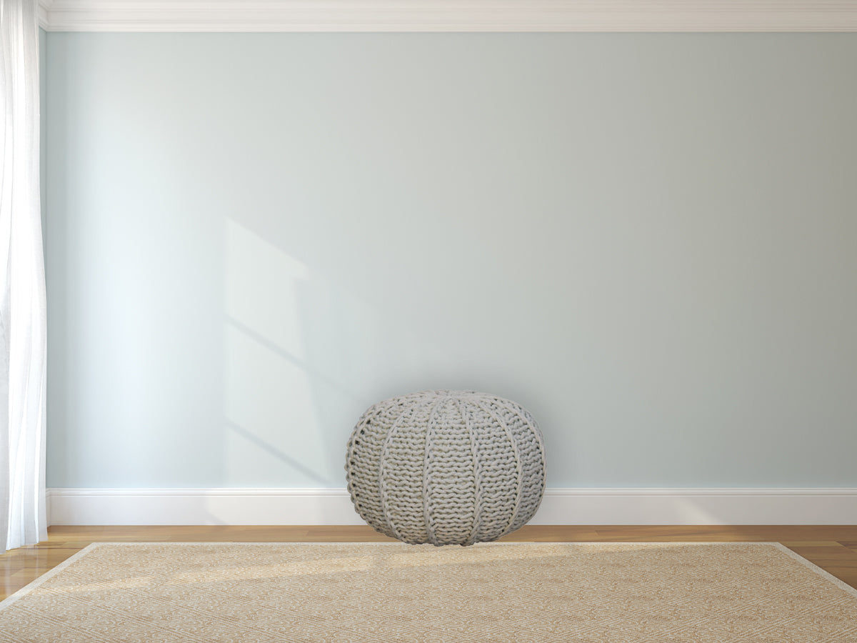 Grey Cable Pouffe