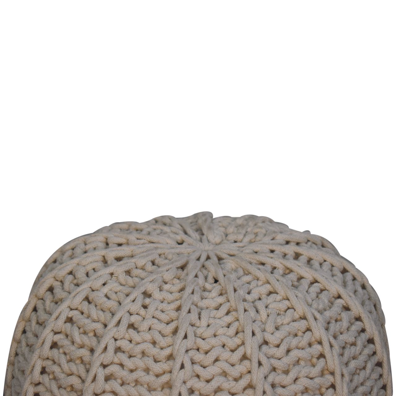 Cream Cable Pouffe Stylish Knitted Design for Home Decor