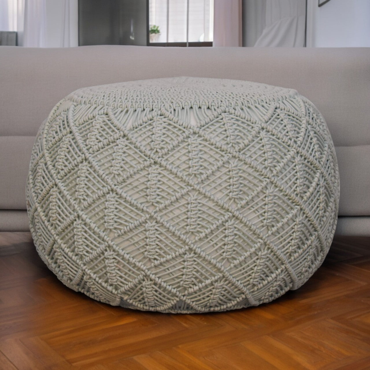Ansley Sage Green Pouffe Stylish and Versatile Home Accent