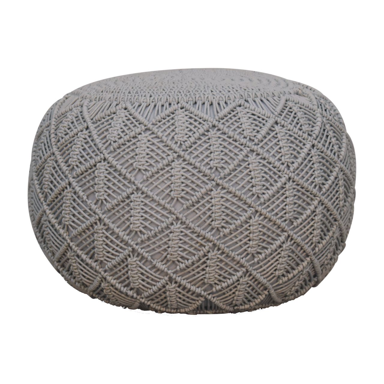 Ansley Grey Knitted Pouffe Multifunctional Home Decor Accent
