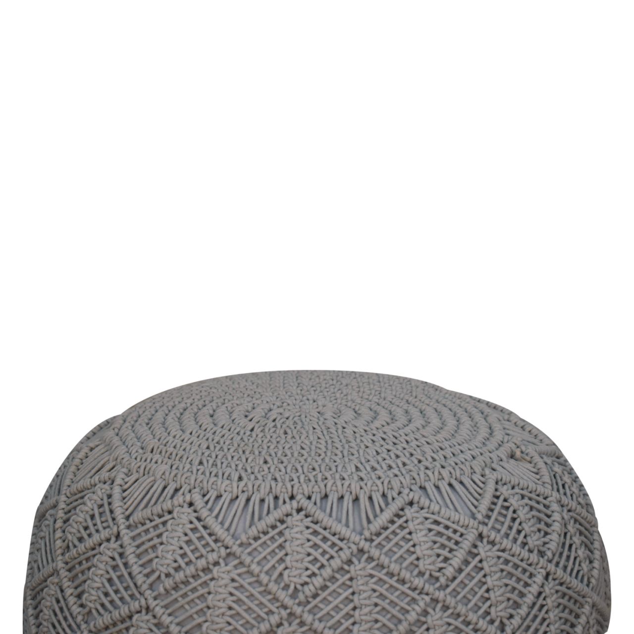 Ansley Grey Knitted Pouffe Multifunctional Home Decor Accent