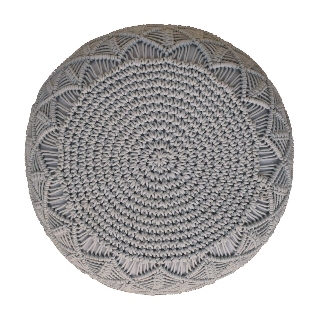 Ansley Grey Knitted Pouffe Multifunctional Home Decor Accent