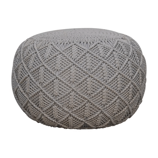 Ansley Grey Knitted Pouffe Multifunctional Home Decor Accent