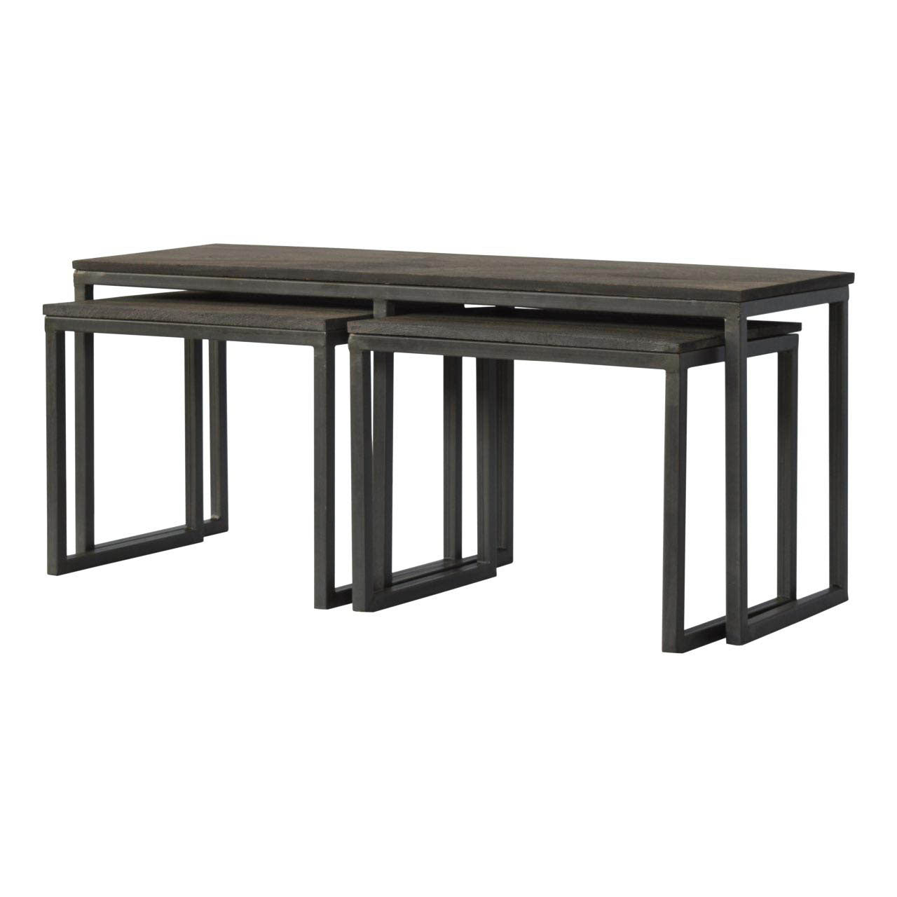 Set of 3 Iron Base Tables Accent Piece