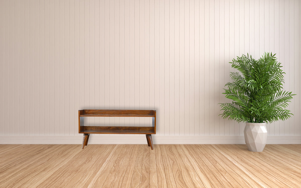 Chestnut Nordic Storage Bench | Hidden Storage