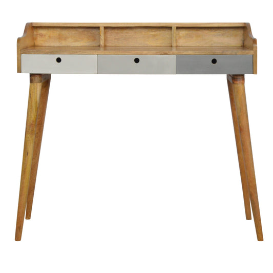 Grey Gallery Writing Desk | Oak Solid Mango Wood