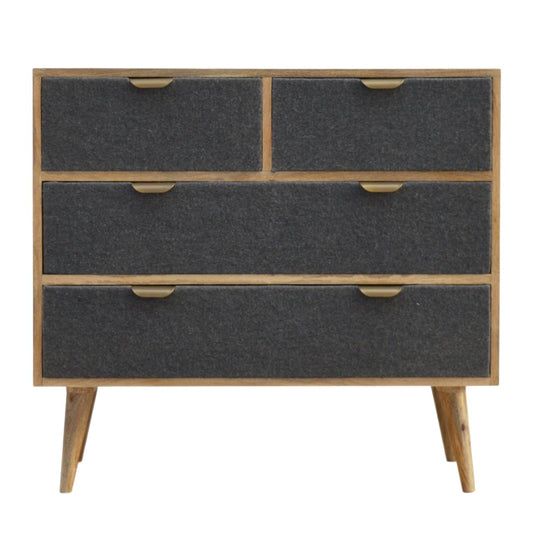 Grey Tweed Chest of Drawers