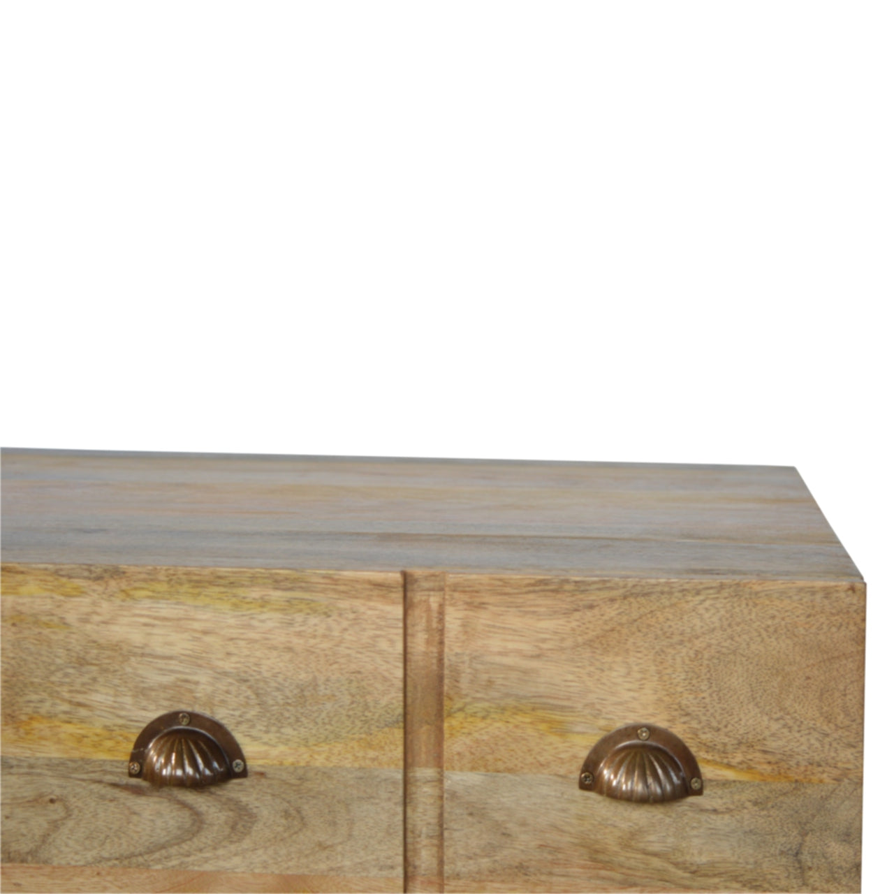 Iron Base Coffee Table With Two Drawers