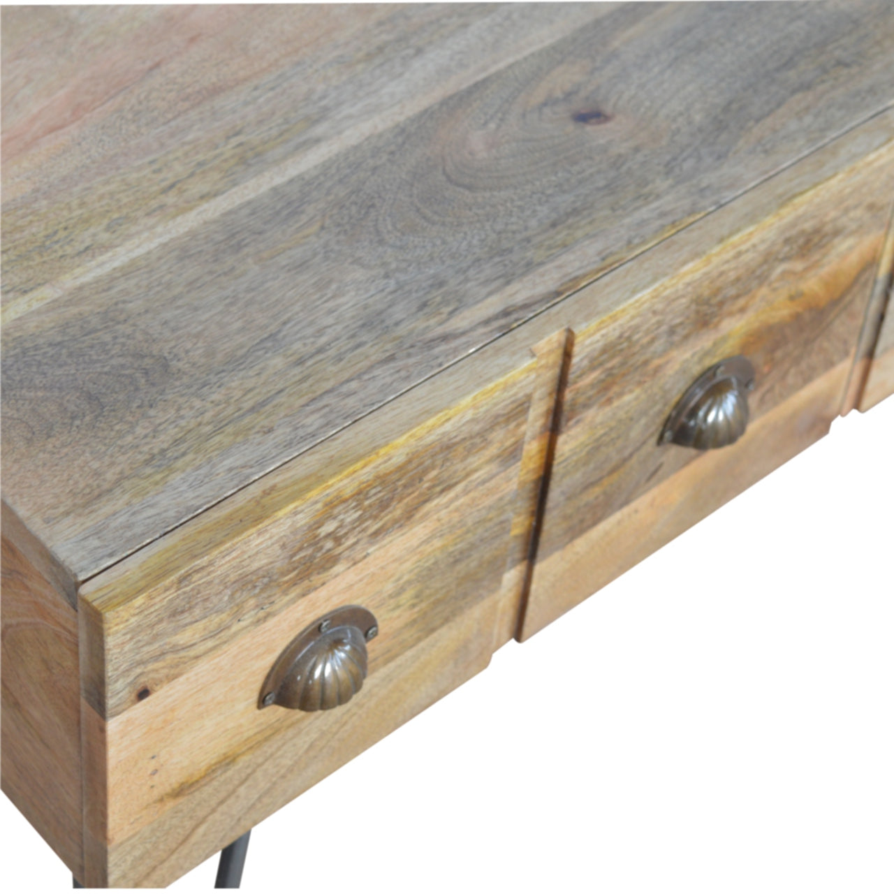 Iron Base Coffee Table With Two Drawers