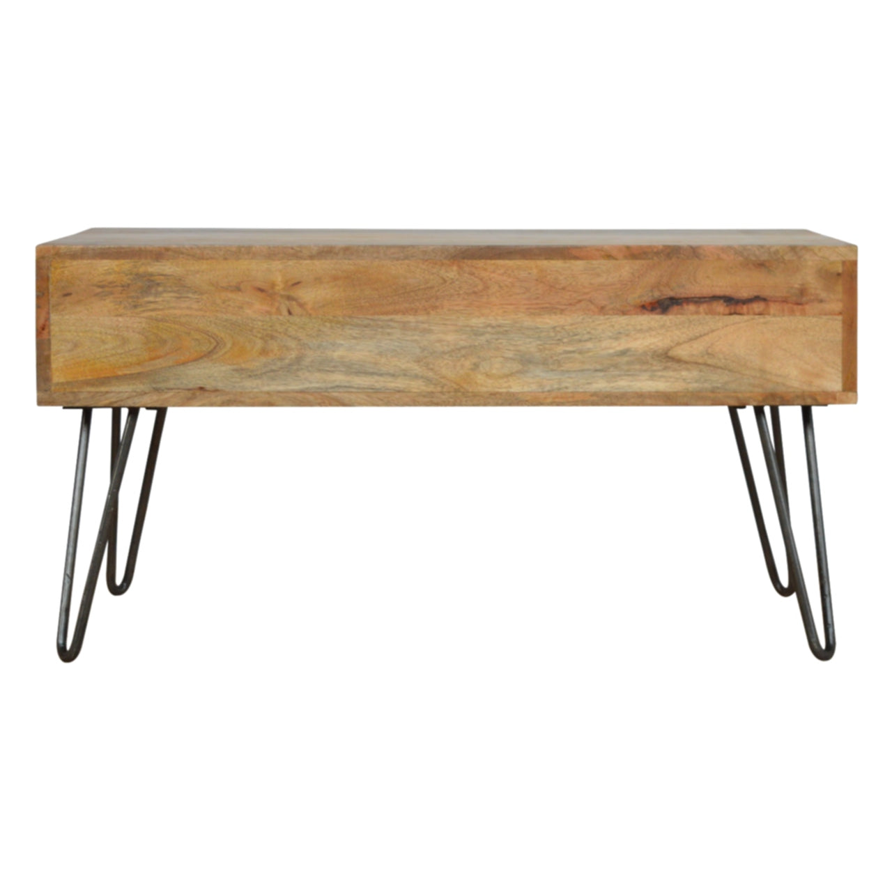 Iron Base Coffee Table With Two Drawers