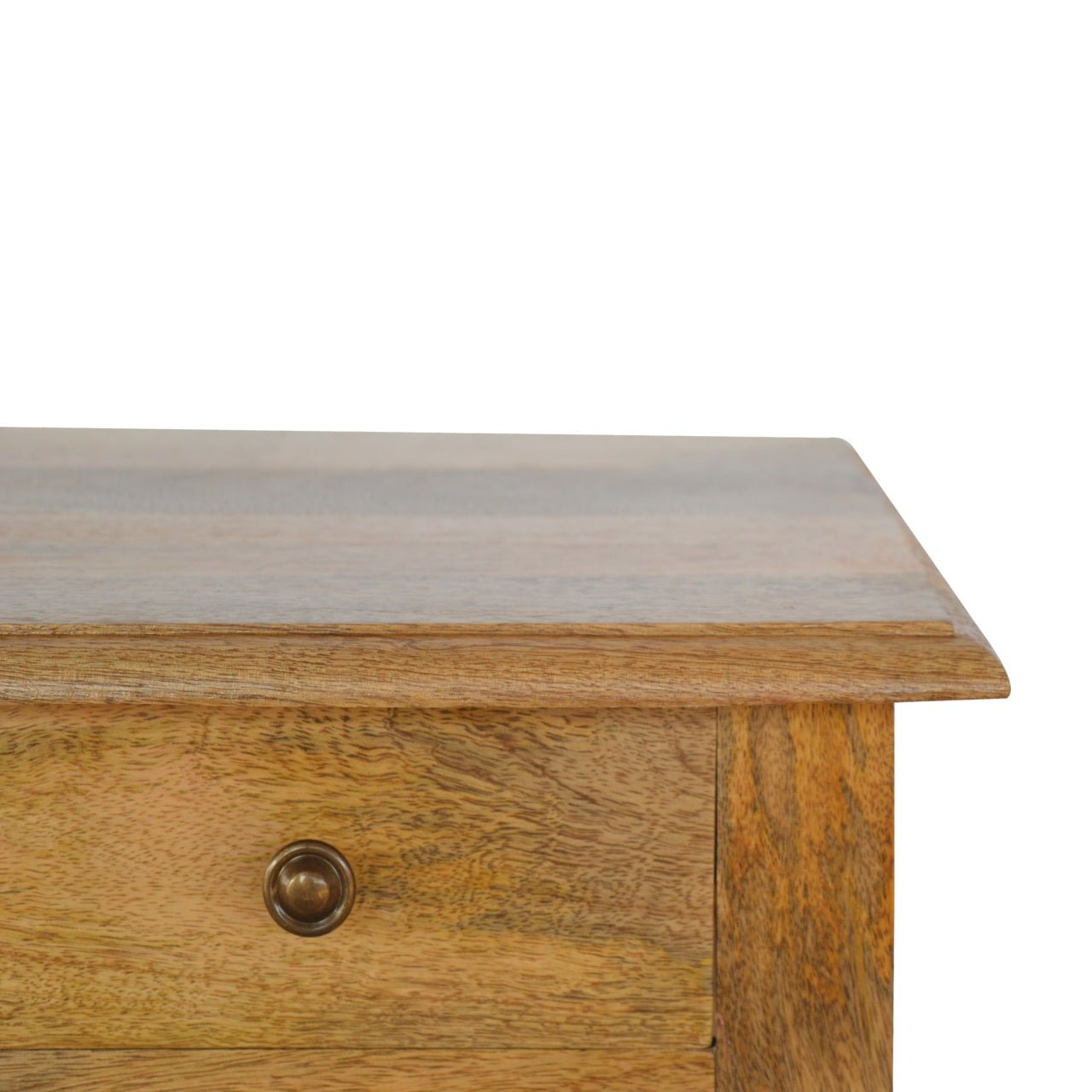 Turned Leg Telephone Table Accent Piece | Oak-Ish Solid Mango Wood