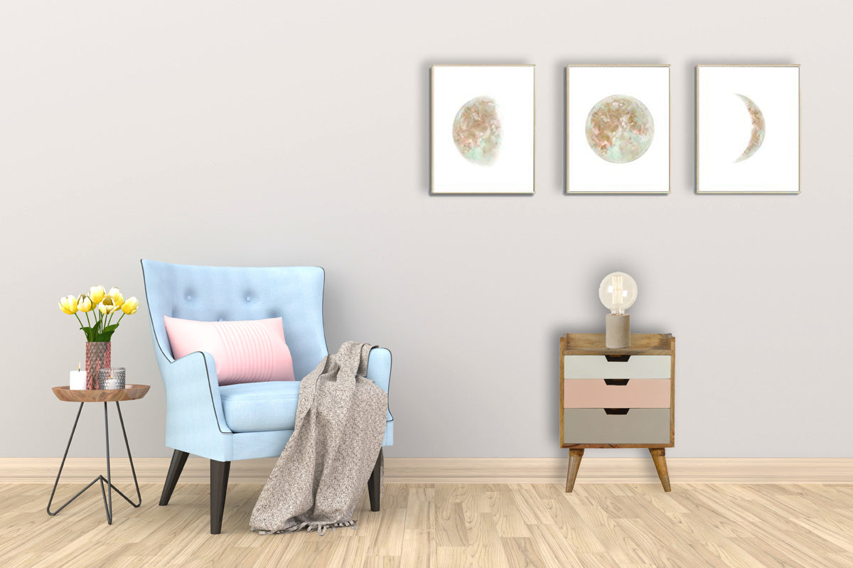 Pink Hand Painted Cut out Bedside