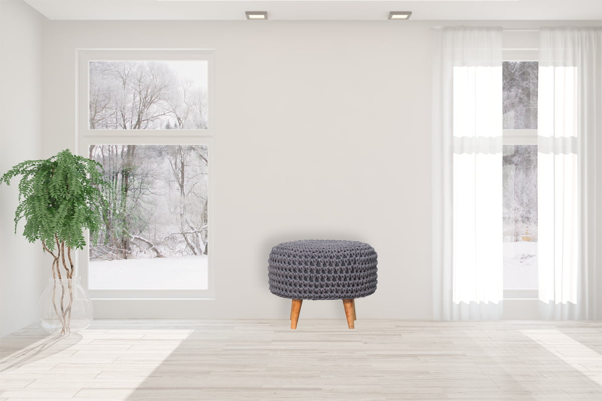 Keeva Grey Oblong Footstool