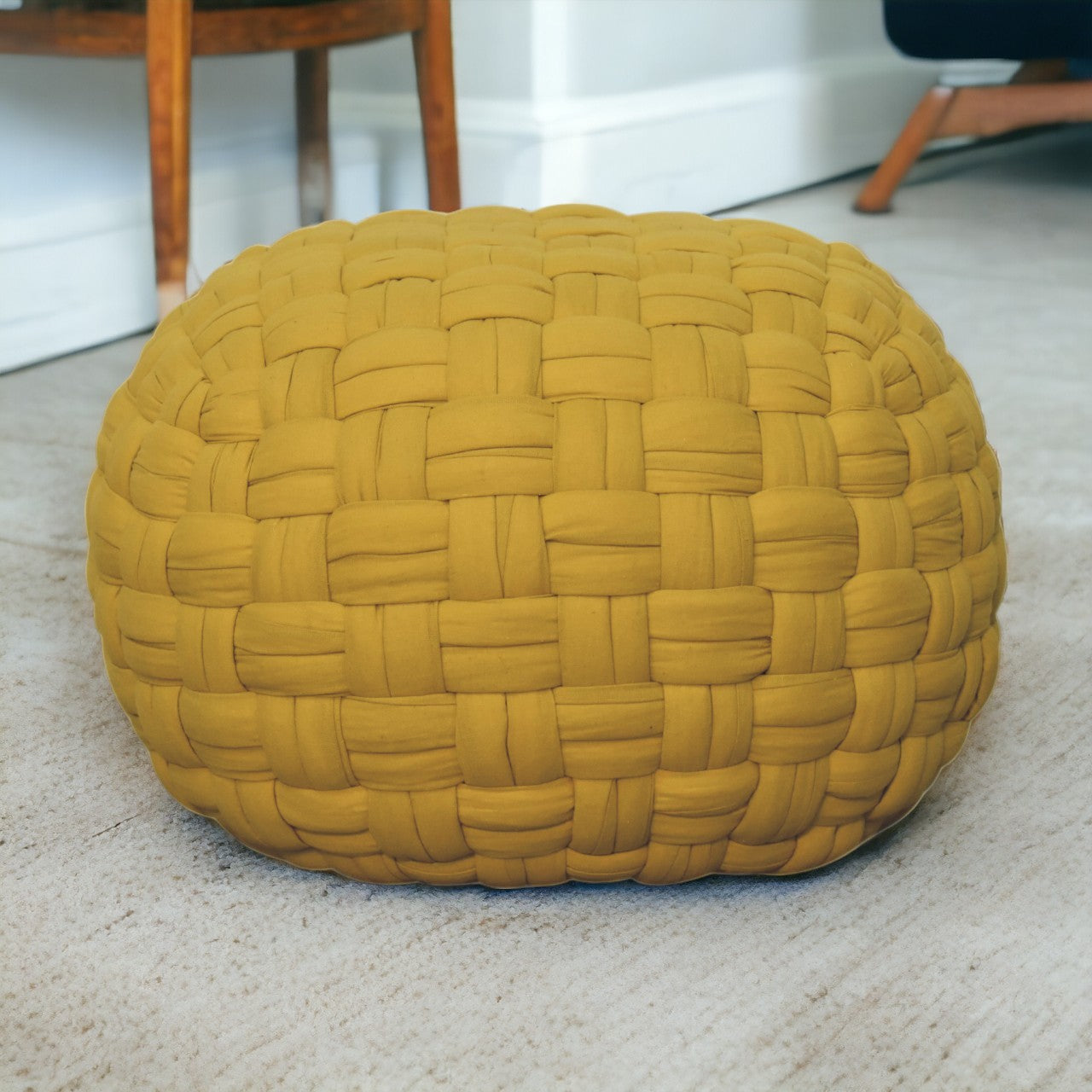 Mustard Tube Pouffe