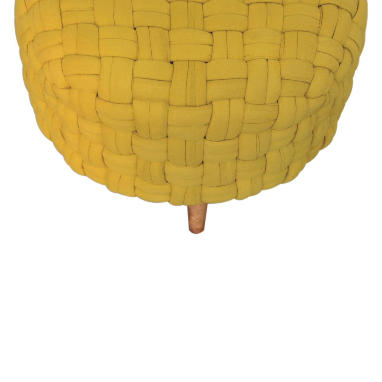 Mustard Tube Footstool Stylish Woven Seat for Living Room