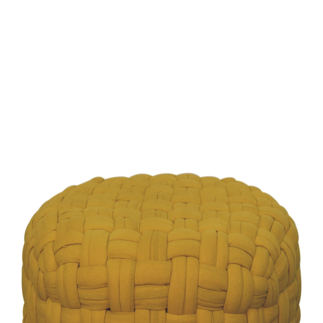 Mustard Tube Footstool Stylish Woven Seat for Living Room