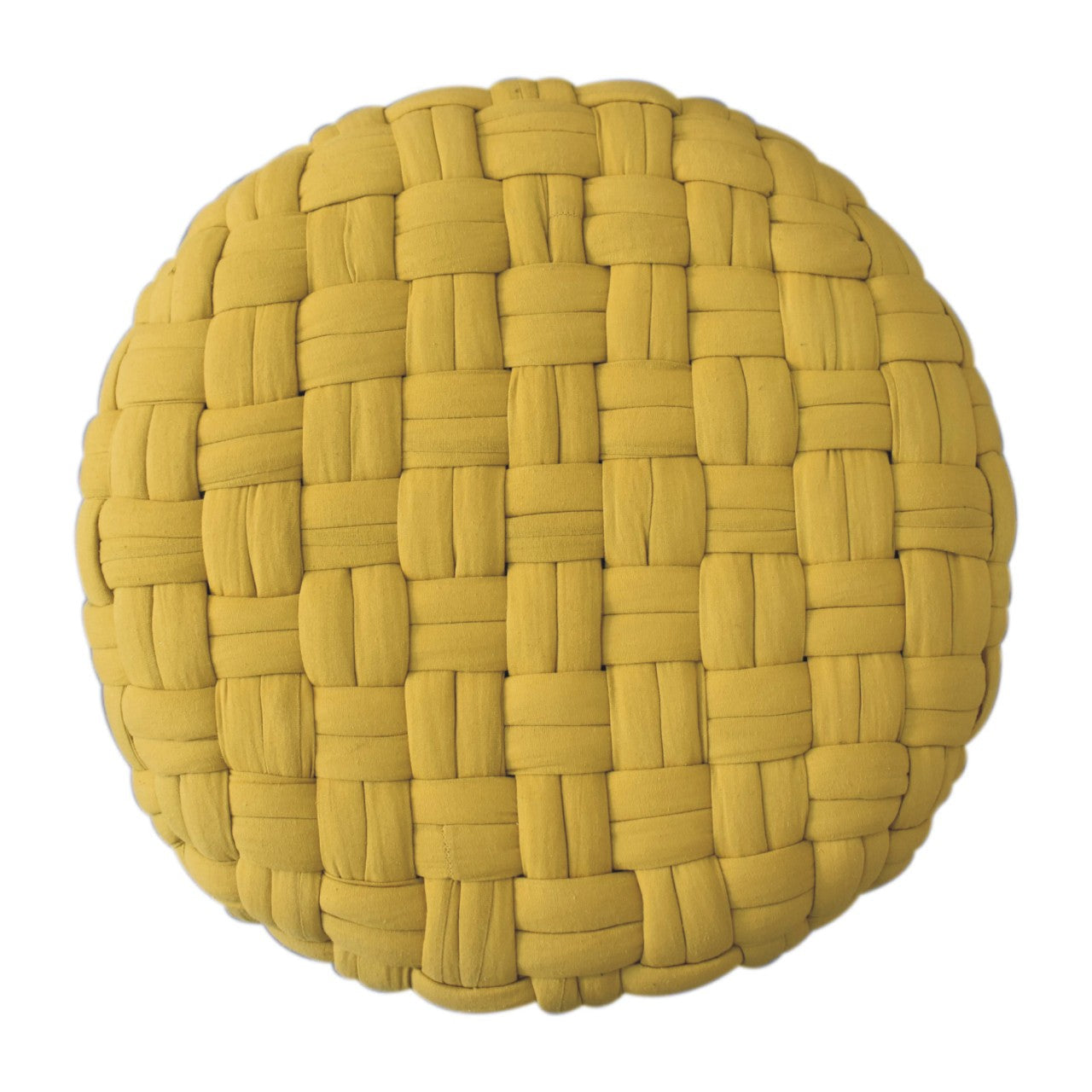 Mustard Tube Footstool Stylish Woven Seat for Living Room