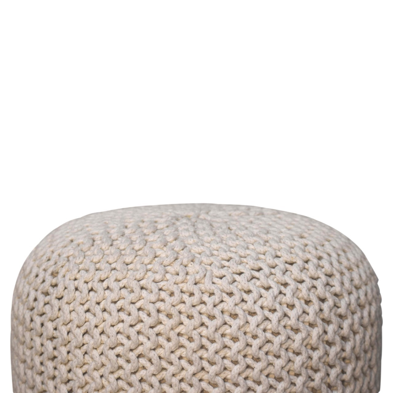 Keeva White Round Footstool Handmade Stylish Versatile Furniture