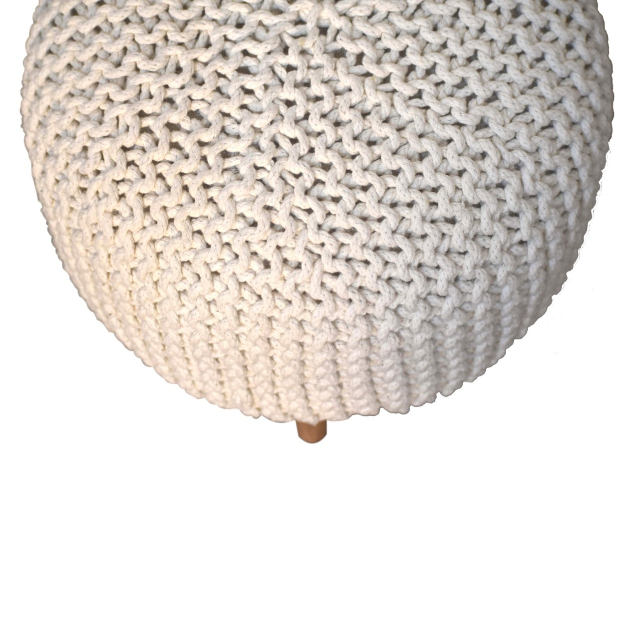 Keeva White Round Footstool Handmade Stylish Versatile Furniture