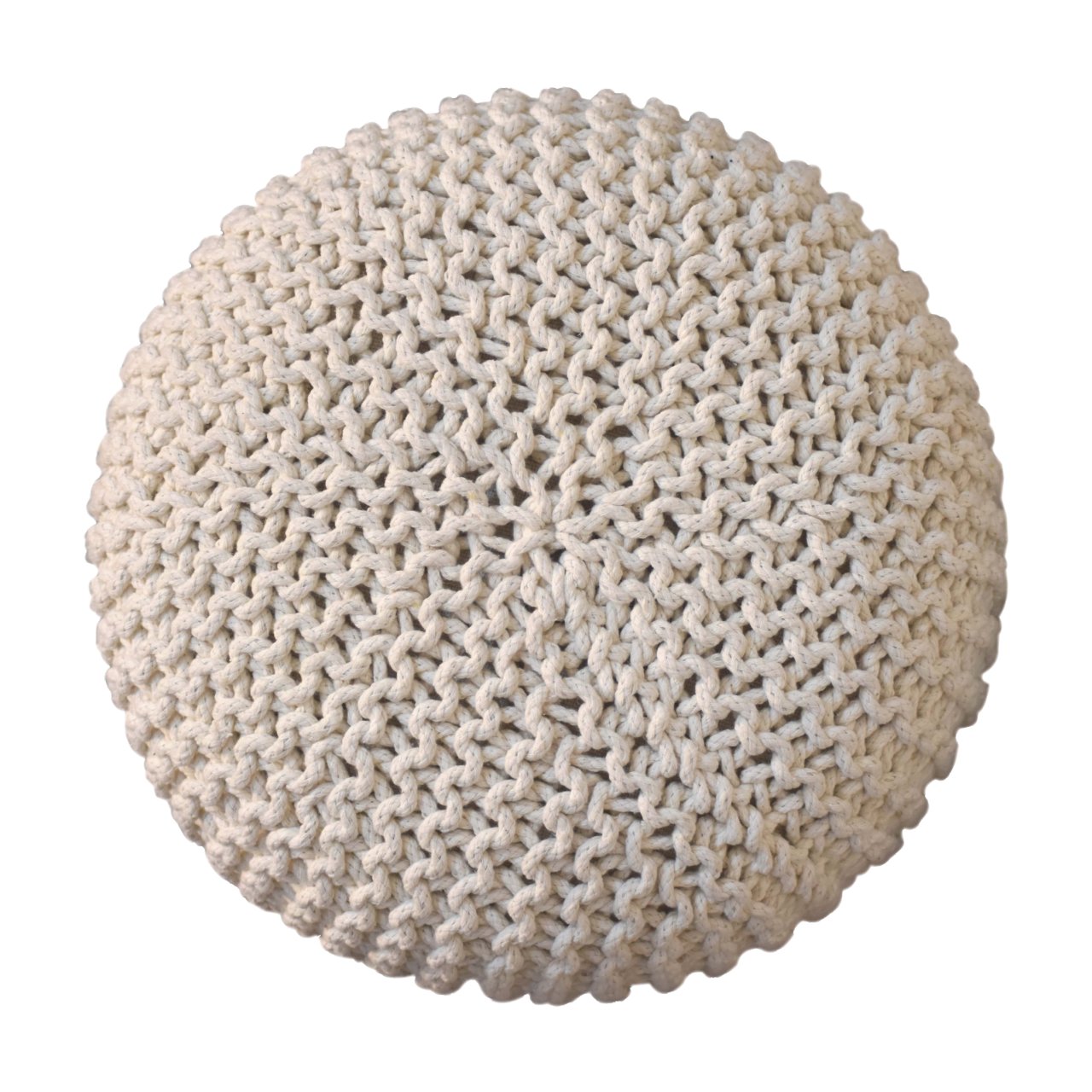 Keeva White Round Footstool Handmade Stylish Versatile Furniture