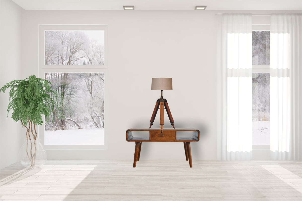 Wooden Tripod Lamp
