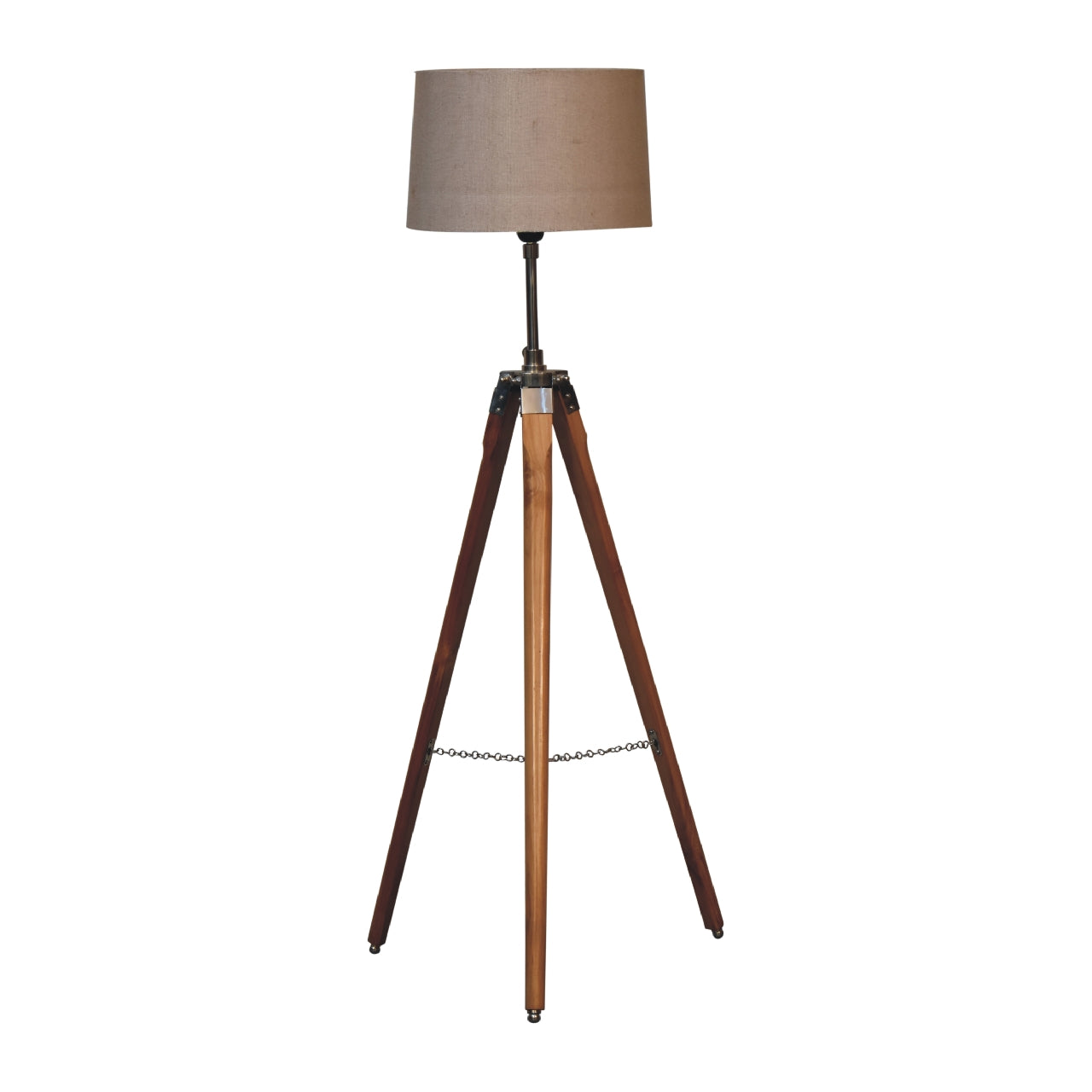 Fixed Chrome Plated Tripod Floor Lamp Modern Rustic Design