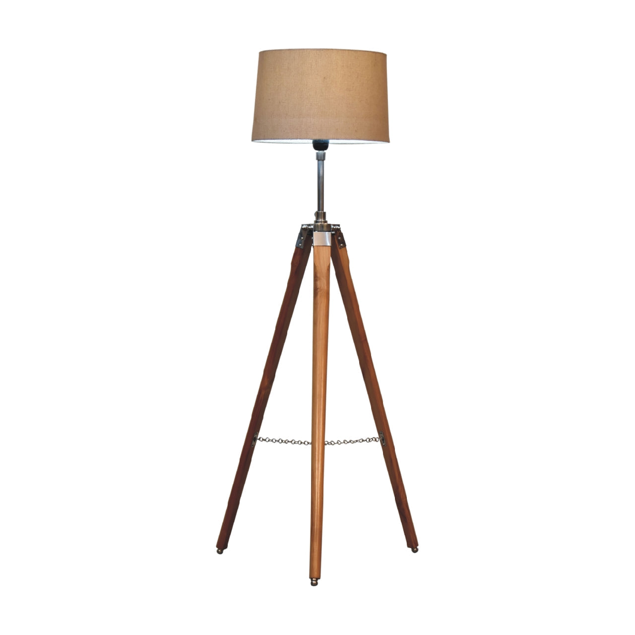 Fixed Chrome Plated Tripod Floor Lamp Modern Rustic Design
