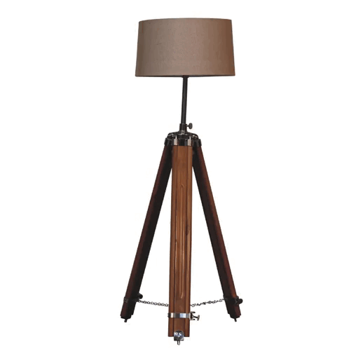 Fixed Chrome Plated Tripod Floor Lamp Modern Rustic Design