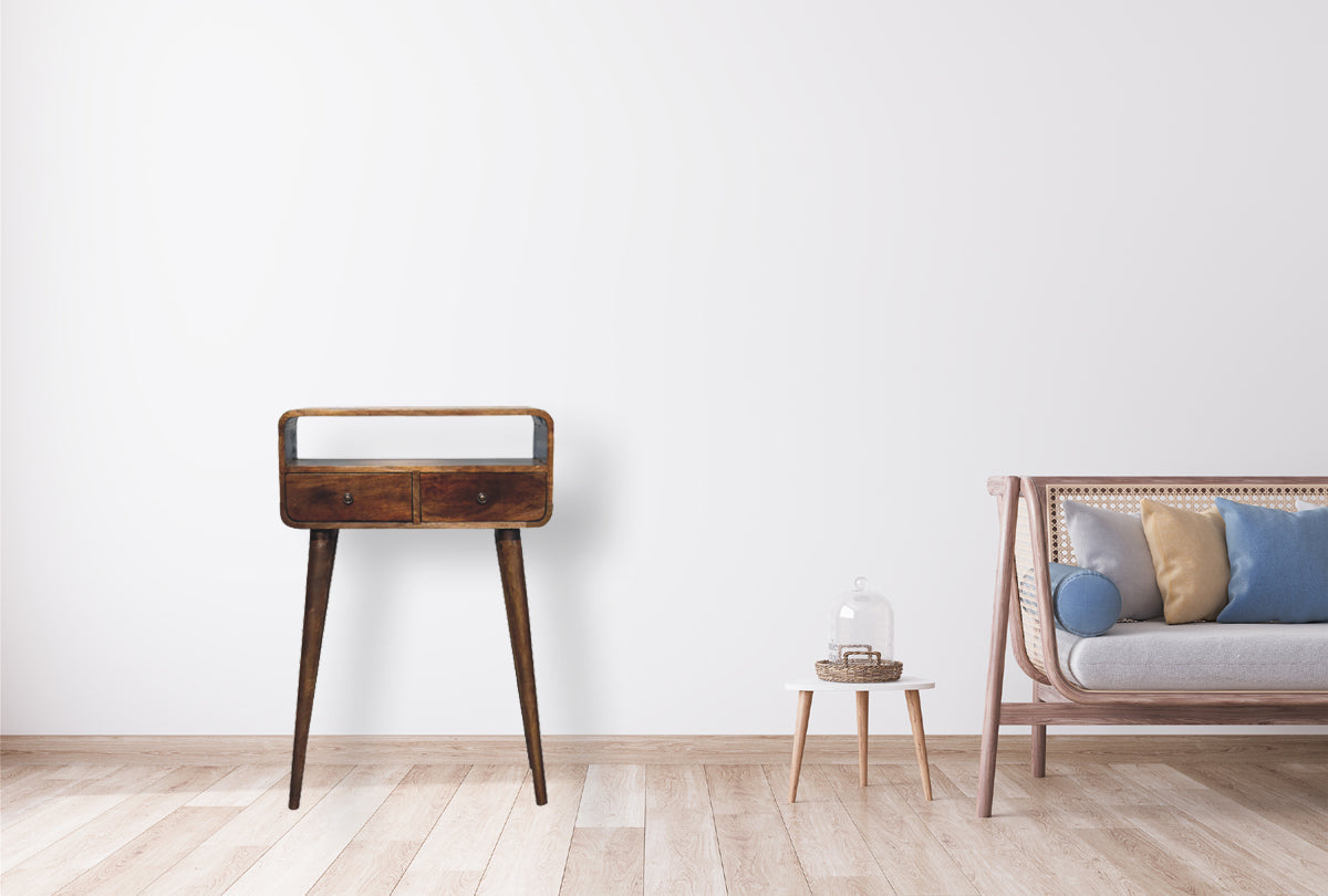 Mini Grey-wash Curved Console