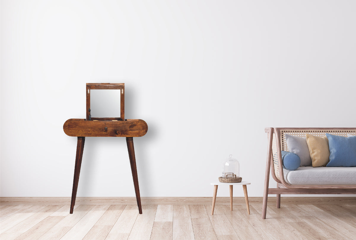 Mini Round Chestnut Fold Vanity