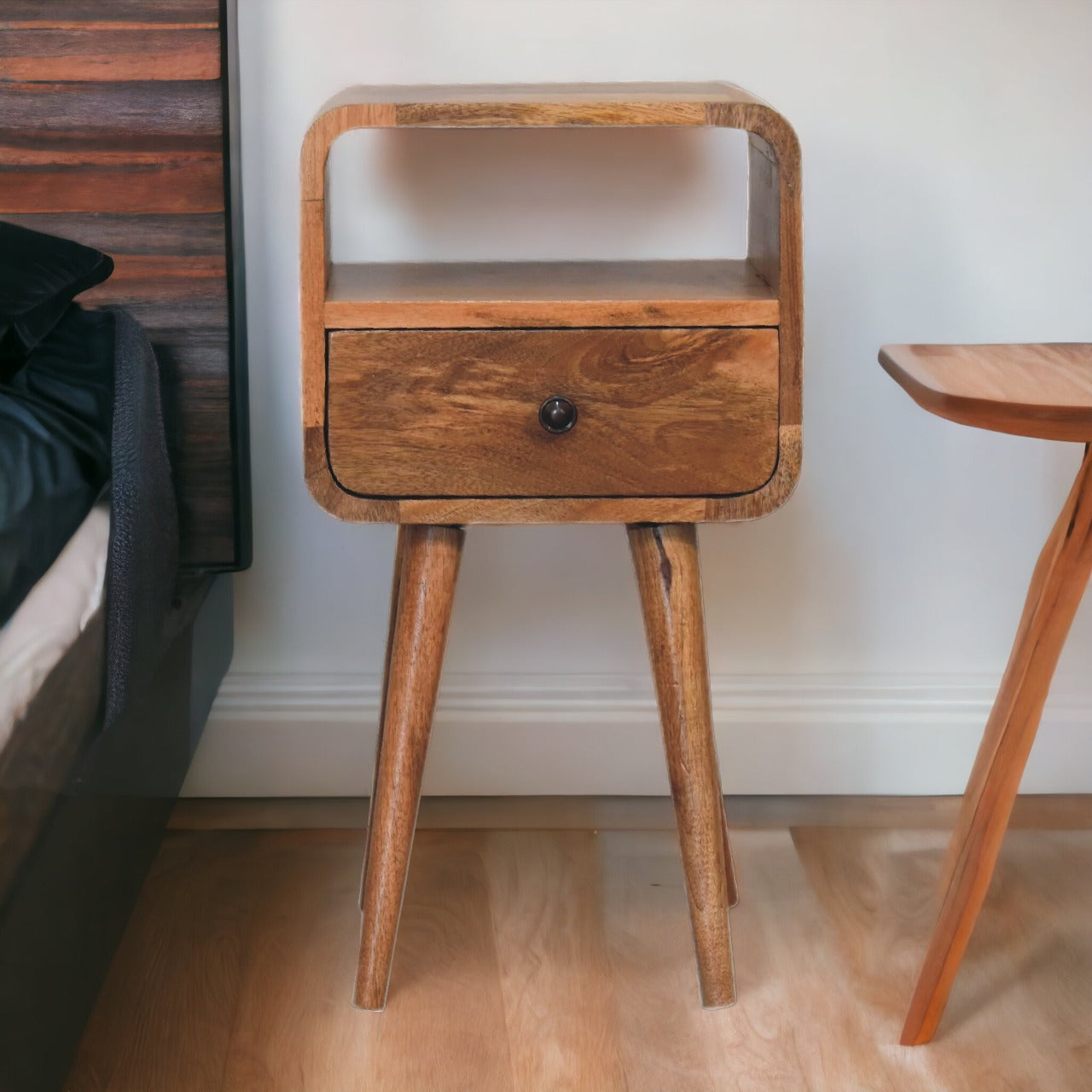 Mini Oakish Curve Open Bedside