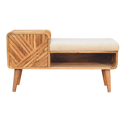 Boucle Carved Telephone Table Accent Piece | Hand-Carved