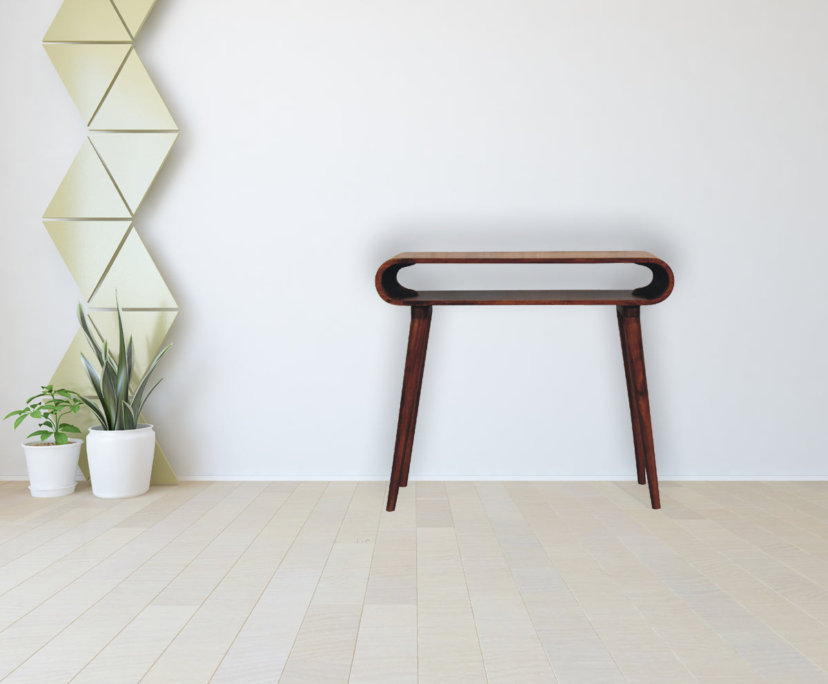 Amaya Nordic Style Console Table | Chestnut Solid Mango Wood
