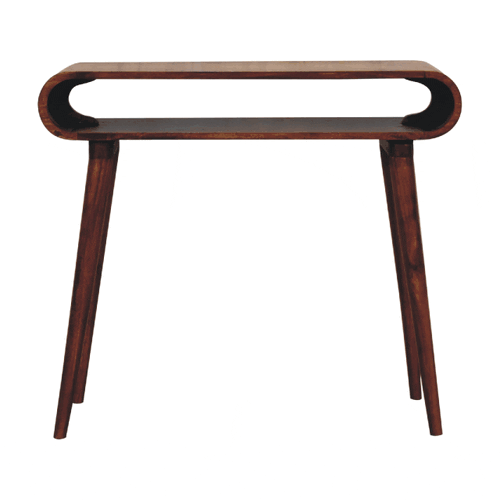 Amaya Nordic Style Console Table | Chestnut Solid Mango Wood