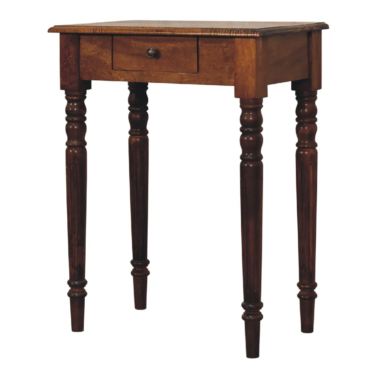 Chestnut Turned Leg Writing Desk | Hand-Carved
