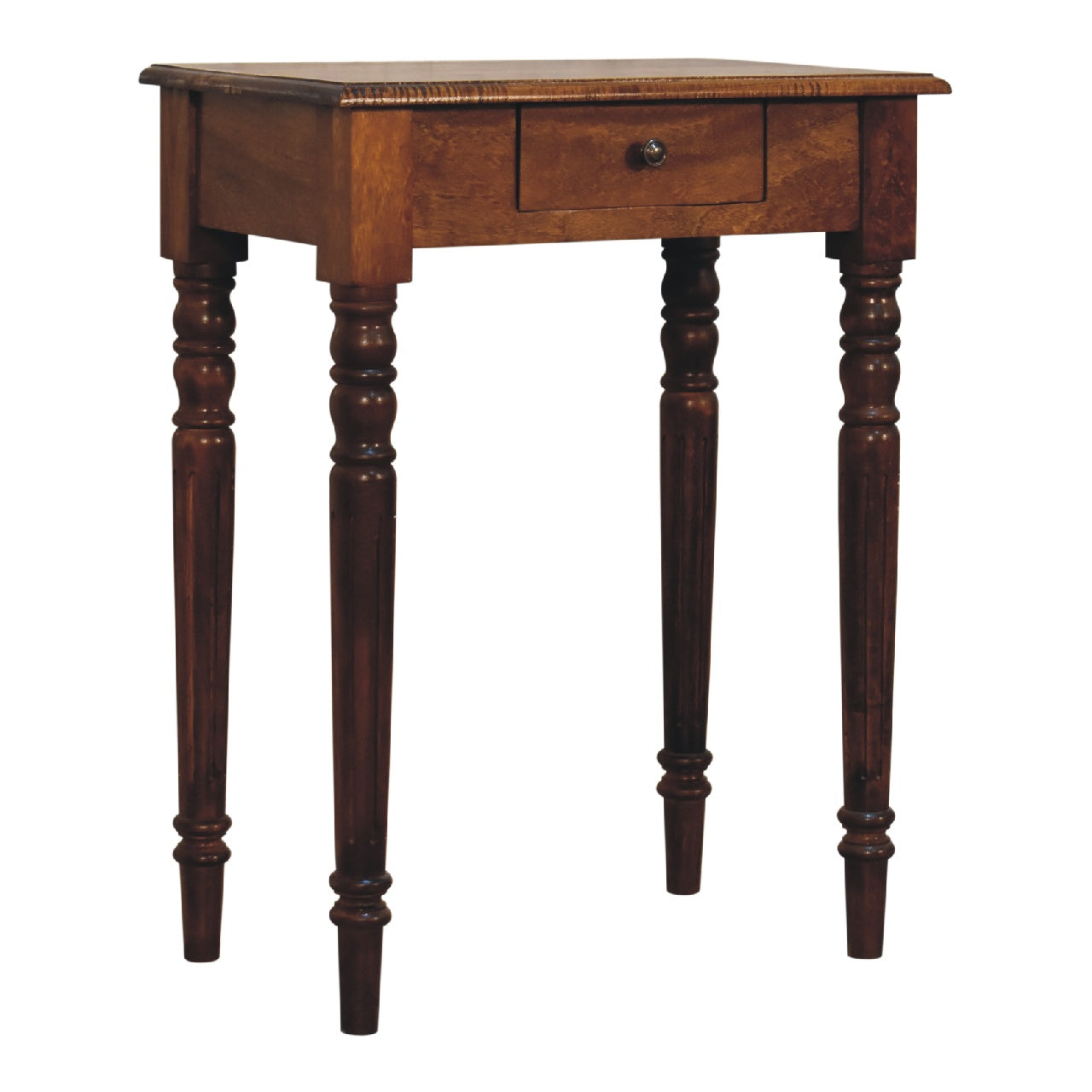 Chestnut Turned Leg Writing Desk | Hand-Carved
