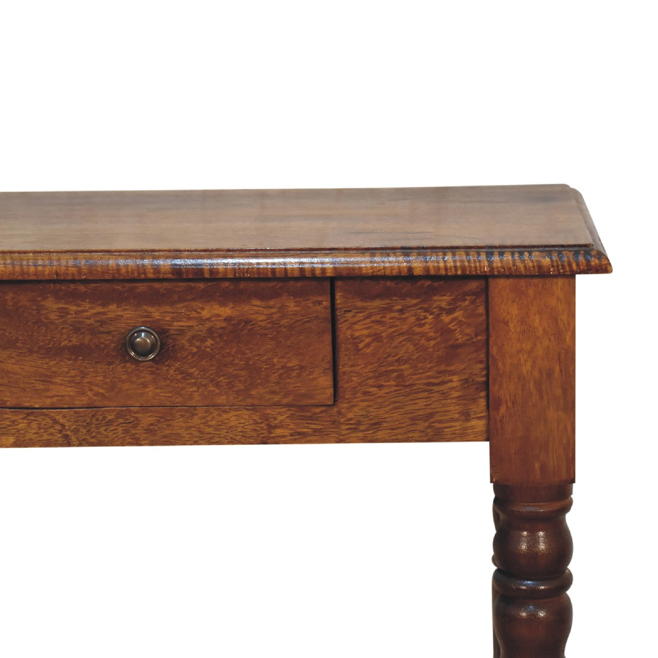 Chestnut Turned Leg Writing Desk | Hand-Carved