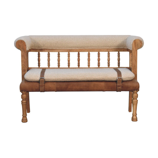 Strapped Hallway Bench | Oak Mango Wood