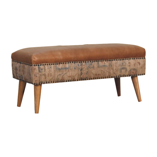 Haven Durrie Bench | Buffalo Leather