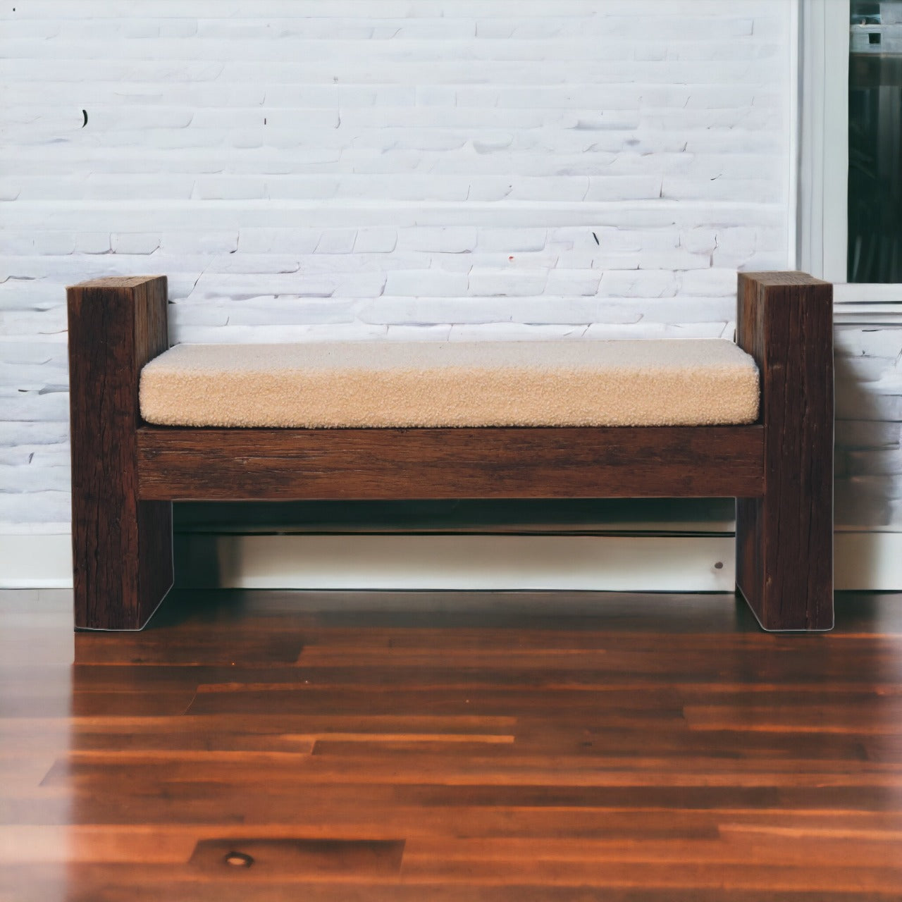 Reclaimed Boucle Bench